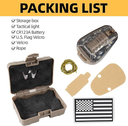 Tactical Helmet Light,4 Modes Visible LED IR Constant-on/Strobe,Waterproof Ladybird Lamp Survival Signal Light for Outdoor Sports Survival Signal Light,1*CR123A Battery Included.