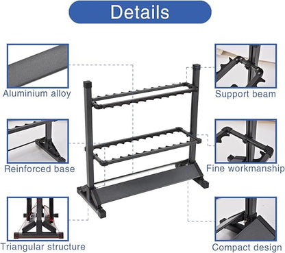 JOYWAVE Fishing Rod Holders,Aluminium Fishing Pole Holders,Portable Fishing Rod Rack,Holds Up to 24 Rods,Fishing Pole Vertical Ground Display Rack