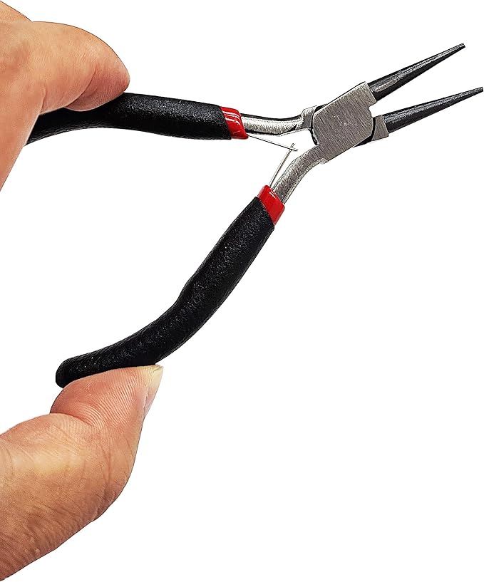 Jewelers Pliers Set, 5Pcs Rubber Handle Hand Pliers, Portable, DIY Essential Tools, for Jewelry Making, Wire Processing, Bead Making, etc.