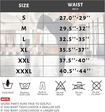 Men Sauna Pants Sweat Leggings Thermo Capris Slimming Tights Heat Trapping Suit,Humanized Mesh Crotch,High Waist