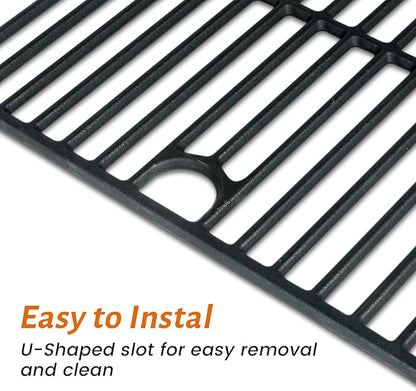 Cast Iron Cooking Grates for Pit Boss 1000 Series Austin XL Rancher Grill Grid for Traeger Pro 34 Wood Pellet Smoker Replacement Parts Ceramic Coated BBQ Grilling Rack