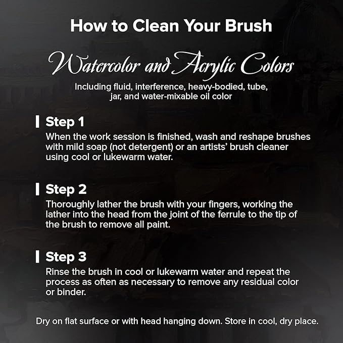 Silver Brush Limited BV-3059S Black Velvet 2pc Round Mop Set, Premium Short Handle Small & Medium Round Mop Brushes for Watercolor, Gouache, Dyes & Silk Painting, Mixed Filament with Very Soft Tips