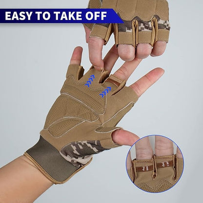 FIORETTO Fingerless Gloves for Airsoft Shooting Half Finger Hunting Hiking Cycling Driving Motorcycle Climbing Work Gloves M210603