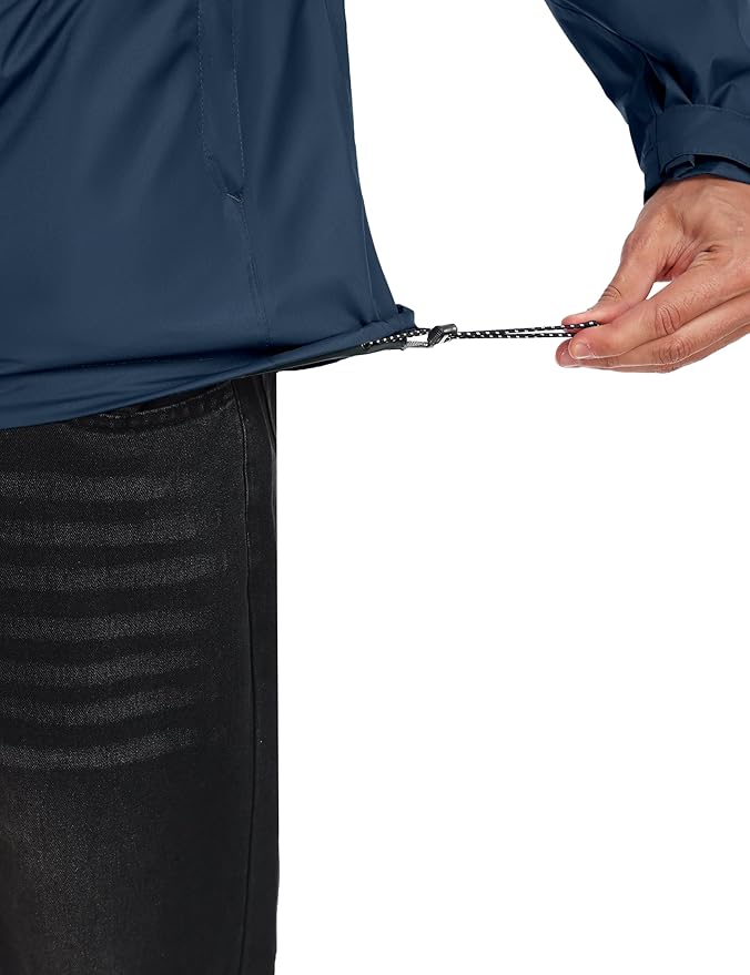 Little Donkey Andy Men's Waterproof Rain Jacket Outdoor Lightweight Rain Shell Coat for Hiking,Golf,Travel