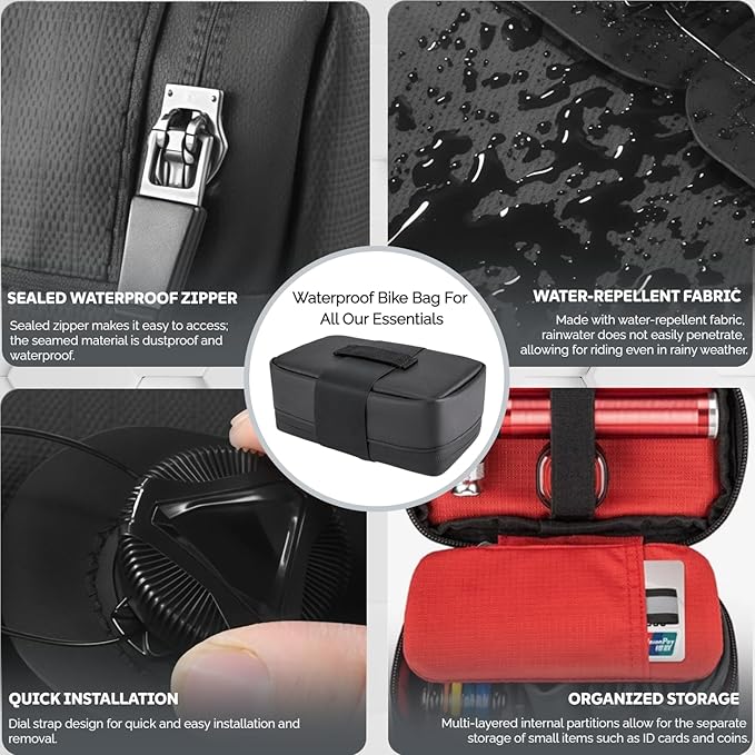 Bike Seat Bag, Bicycle Saddle Bag,Bicycle Strap-On Saddle Bag, Cycling Bag, Waterproof Bike Bag for all our essentials, bike bags for Mountain Road Bikes