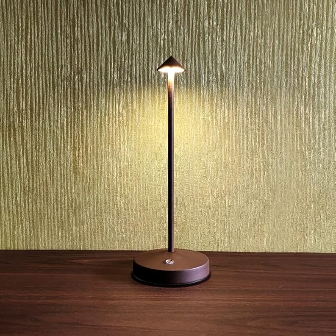 Cordless Table Lamps,Rechargeable Led Touch Bar Lamp, Portable Battery Desk Lamp,2 Level Brightness Dimmable Night Light,Minimalist Design, for Living Room/Restaurant/Couple Dinner/(Rust)