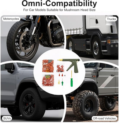 TFCFL Tire Plug Gun Mushroom Tire Plug Kit, Car Auto Tire Plugger Tubeless Tire Wheel Repair Gun Kit w/Plug Rubber Plugging, Portable Car Tire Motorcycle Tire Plugger