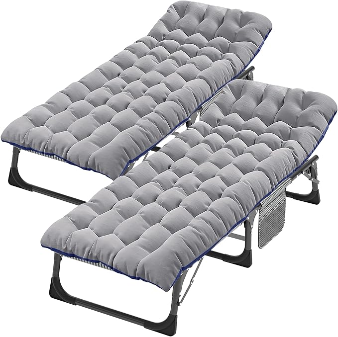 ABORON Folding Camping Cot for Adults, Double Layer 1200D, 500lb Capacity, Heavy Duty Guest Cot with Mat & Carrying Bag for Indoor & Outdoor Use