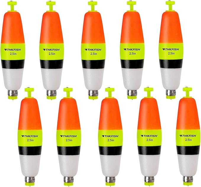 THKFISH Fishing Bobbers 5PCS EVA Foam Round Floats Red/Green Snap-On Spring Fishing Buoy Accessories for Freshwater Saltwater