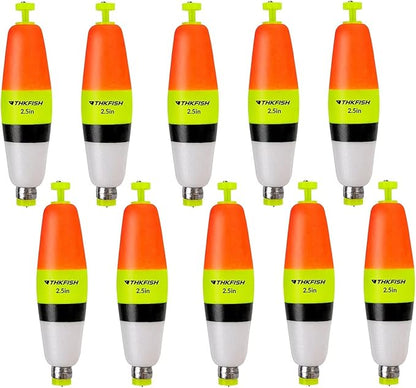 THKFISH Fishing Bobbers 5PCS EVA Foam Round Floats Red/Green Snap-On Spring Fishing Buoy Accessories for Freshwater Saltwater