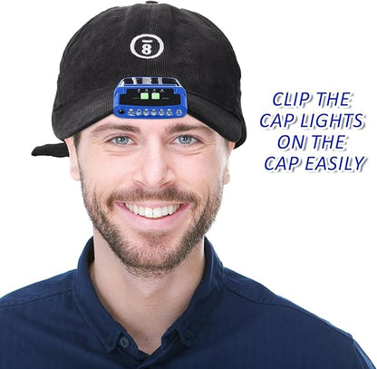 Mudder LED Clip on Cap Lights USB Rechargeable Cap Flashlight Clip Waterproof Ultra Bright Hat Flashlight Headlamp for Fishing Camping Hand Work