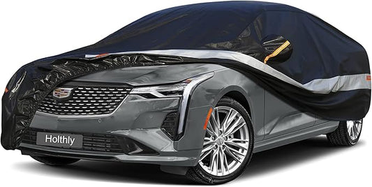 Sedan Car Cover Custom Fit Cadillac CT4 2019-2025, 100% Waterproof Breathable Outdoor Car Covers, Sun Rain Dust Snow Protection.