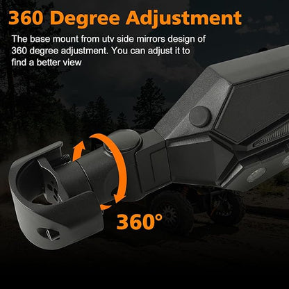 SUNPIE Mirrors for UTV w/LED Lights turn signals for Roll Bar 1.5 to 2inch Compatible with Polaris RZR Can-Am Pioneer Talon Kawasaki Teryx Mule, UTV Accessories Mirror