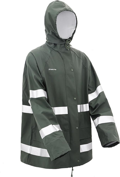 Rain Suit For Men & Women Waterproof Heavy Duty Rain Gear Reflective Jacket for Fishing Outdoor Work Raincoats