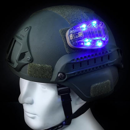 Tactical Helmet Light, 4 Modes with IR + Blue + White LED, Survival Signal Identification Lamp for Outdoor Sports