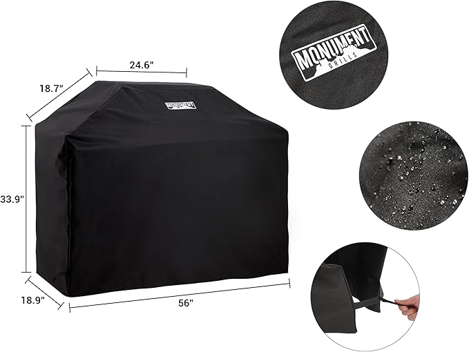 Monument Grills Outdoor Barbecue Stainless Steel 4 Burner Propane Gas Grill, 62,000 BTU Patio Garden Barbecue Grill with Side Burner, Infrared Technology and Knob Controls, Mesa415BZ with BBQ Cover