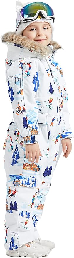 Kids Girls Boys Waterproof Colorful One Piece Snowsuits Coveralls Ski Suits Jackets Winter Jumpsuits