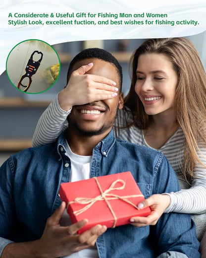 Fish Lip Gripper - 12.4" Aluminum Alloy Fish Grabber, Corrosion-Resistant Fish Holder for Saltwater, Max. 40lbs Scale with Non-retraction Jaws, Fishing Gear