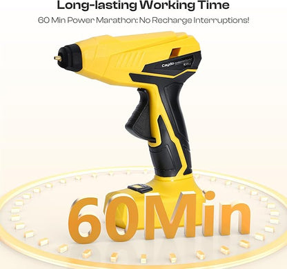 Caydo Cordless Hot Glue Gun, Portable Glue Gun, 2200mAh Type-C Rechargeable and Fast Heating, Heat Glue Gun Kit with 10PCS Glue Sticks for DIY Arts, Home Repairs, Crafting and Gift Making