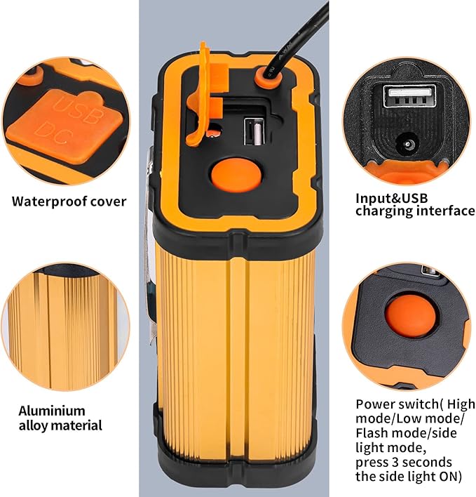 Super Bright Rechargeable LED Headlamp – High Power Waterproof Portable Head Flashlight, 3 Adjustable Lighting Modes, Ideal for Camping, Hiking, Hunting, Fishing, Emergency & Outdoor Activities