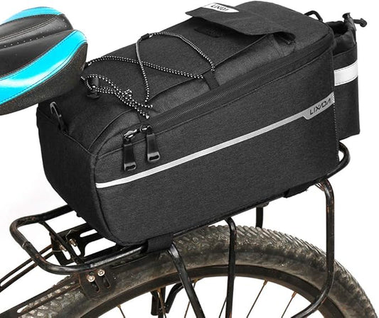 Lixada Bike Panniers Bike Trunk Bag Insulated Bag for Warm/Cool Items, Bicycle Rear Rack Storage Luggage Bicycle Seat Multifunctional Insulated Trunk Cooler Bag Shoulder Bag 11.4 6.3 6.7in