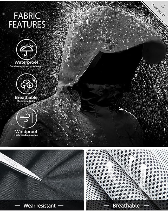 iCreek Rain Suit Waterproof Jacket with Pants 2 Pieces Breathable Lightweight Packable Raincoat with Hooded Rain Gear Unisex