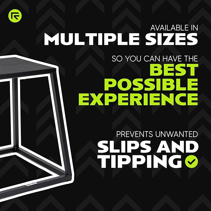 Rage Fitness Steel Plyo Box 12-18-24 Inch High Anti-Slip Pre-Assembled Plyometric Jump Box for Home Gym Conditioning and Strength Training (Sold Individually) Plyometric Platform Step