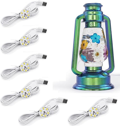 Actvty Round Display Base Silicone Mold with 6Pcs Led Light for Resin Casting, USB Powered for Lamp Resin Molds DIY Epoxy Craft Luminous Lamp Base Home Decorations