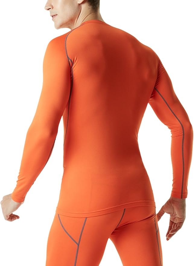 TSLA Men's Thermal Long Sleeve Compression Shirts, Athletic Base Layer Top, Winter Gear Running T-Shirt