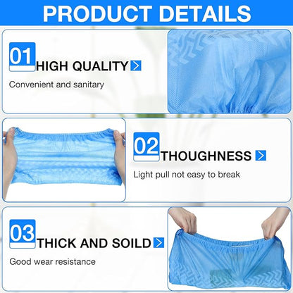 200 Packs Disposable Boot Shoe Covers Non Slip Thick Extra Booties for Shoes Covers Durable for Men Women (Blue)