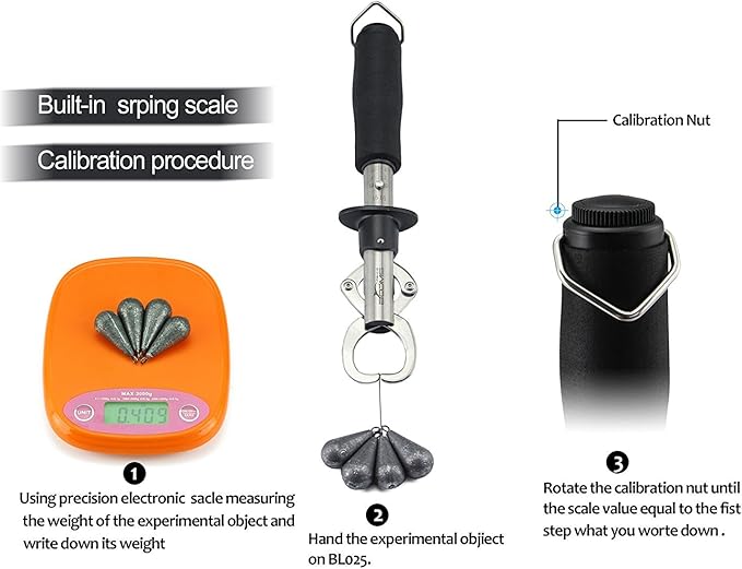 Booms Fishing G1 Fish Gripper Grip and Hold Fish with Tight Grip Largest Model Built-in Scale