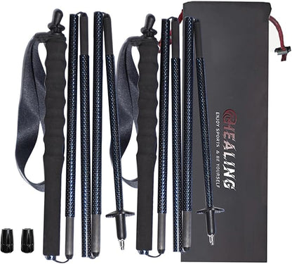 High Strength 5-Section Foldable Carbon Fiber Trekking Poles - 115g/125g/130g, Compact Hiking Staff for Men & Women, Ideal for Hiking, Trekking, Mountaineering & Backpacking