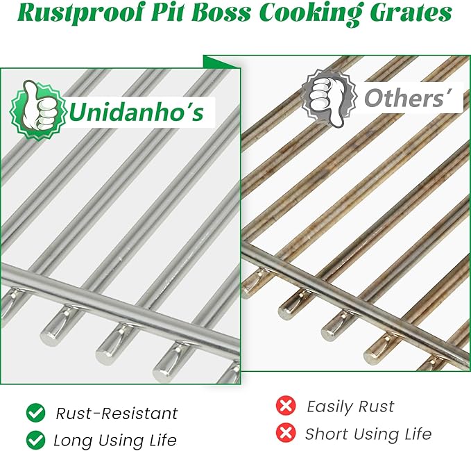 Cooking Grates for Pit Boss 1000 Series Grill Grid Wood Pellet Smoker Austin XL Parts Rancher Sportsman 1100 Replacement 32422 PB1000XL-036-R00 Stainless Steel 304 PB1000 BBQ Pitboss Accessory