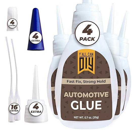 Y’allCanDiy Ultimate Silicone Glue 4 Pk x 0.7Oz (20g) – Versatile Silicone Adhesive for Home Repairs and Creative Projects. Perfect for Sealing Gaps, Quick Fixes, and bonding Delicate Materials