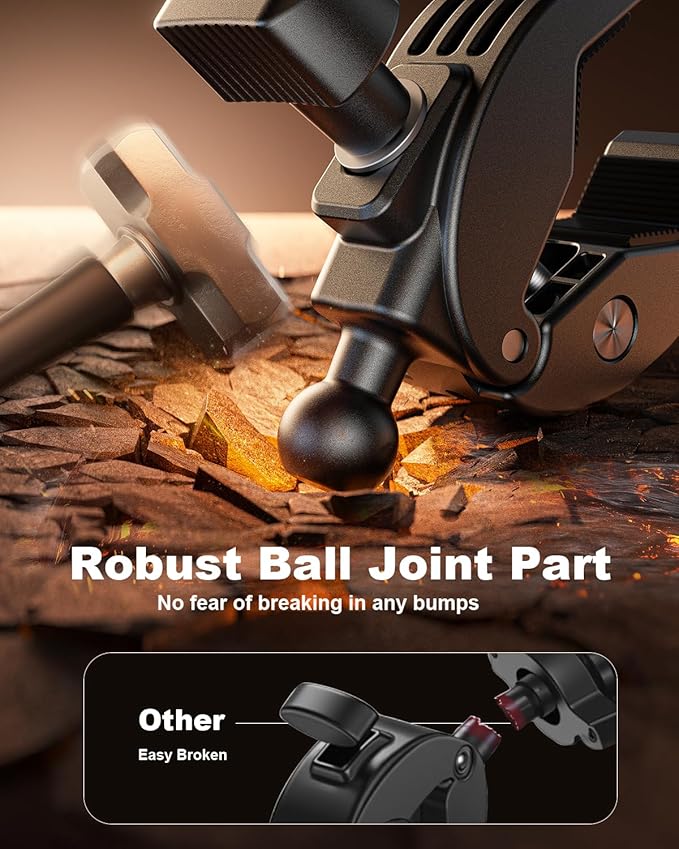 SUPERONE Bike Phone Holder, [1s Lock] Motorcycle Phone Mount, [Anti-Shake] Handlebar Cell Phone Clamp, Scooter Phone Clip for Handlebars with Diameters 0.65-1.2 in, Suitable for 4.7-7.2 in Phones