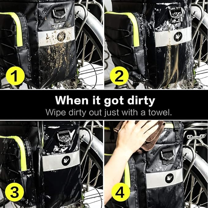 Rhinowalk Bike Pannier Bag Set for Bicycle Cargo Rack Saddle Bag Shoulder Bag Laptop Pannier Rack Bicycle Bag Professional Cycling Accessories 3 in 1