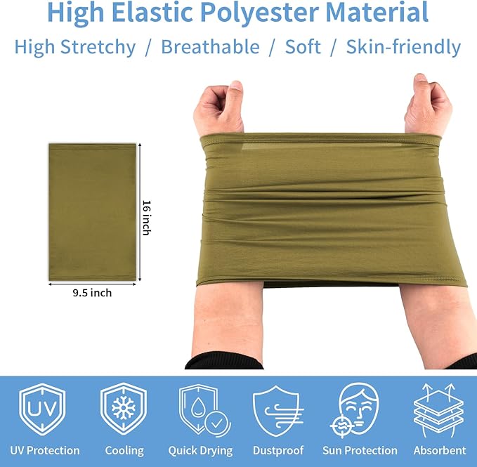 5 Pack Neck Gaiter Face Cover for UV Sun Protection, Dustproof Breathable Cooling Gator for Men Women Outdoor Sports