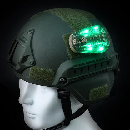 Tactical Helmet Light, 4 Modes with IR + Green + White LED, Survival Signal Identification Lamp for Outdoor Sports