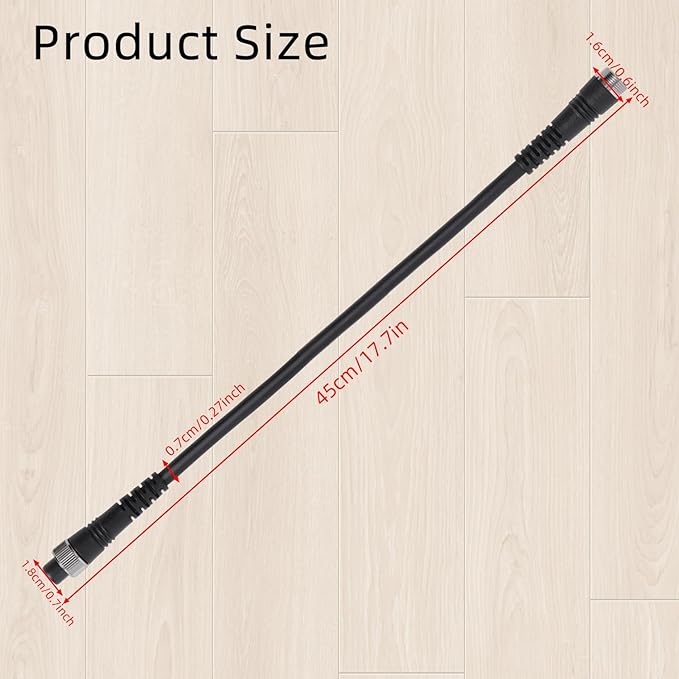 1.5FT Electric Fishing Reel Battery Cable, Durable PVC Battery Power Cord Compatible with Daiwa Tanacom Seaborg Leobritz Shimano Beastmaster Plays Ple Mio Series