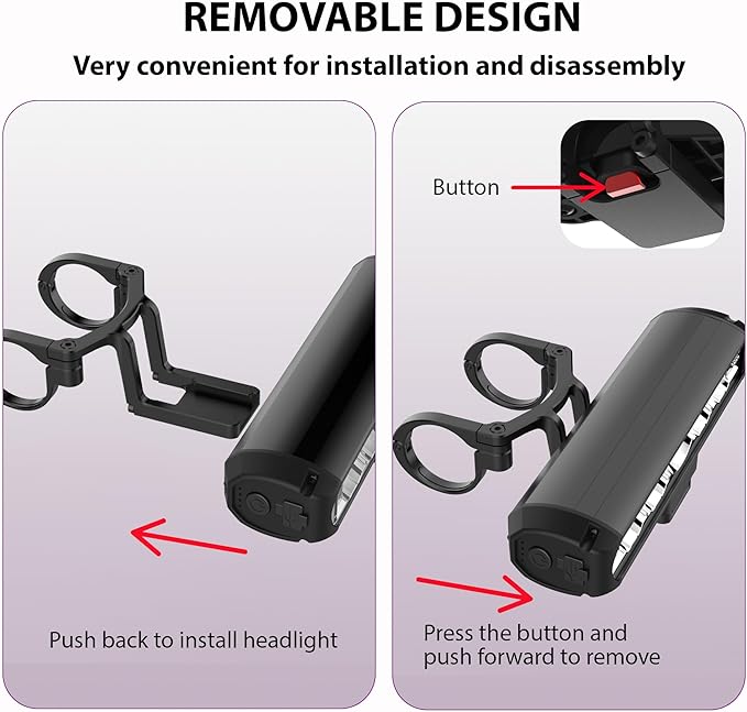 Super Bright Bike Lights for Night Riding, High Lumen Bicycle Light Front and Rear, USB C Rechargeable Bike Headlight and Tail Light Set, LED Bar Light for MTB Mountain Road Bicycle