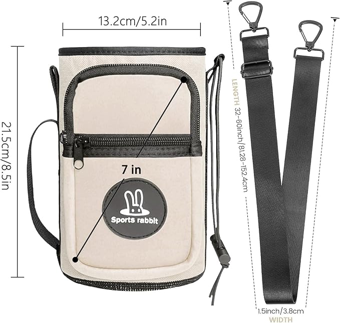 Sports rabbit Universal Water Bottle Holder – Durable Oxford & Neoprene Hybrid Design Compatible with Stanley 30/40oz Handled & 64/87oz Straight Tumblers, Adjustable Strap for Gym, Travel, Outdoors