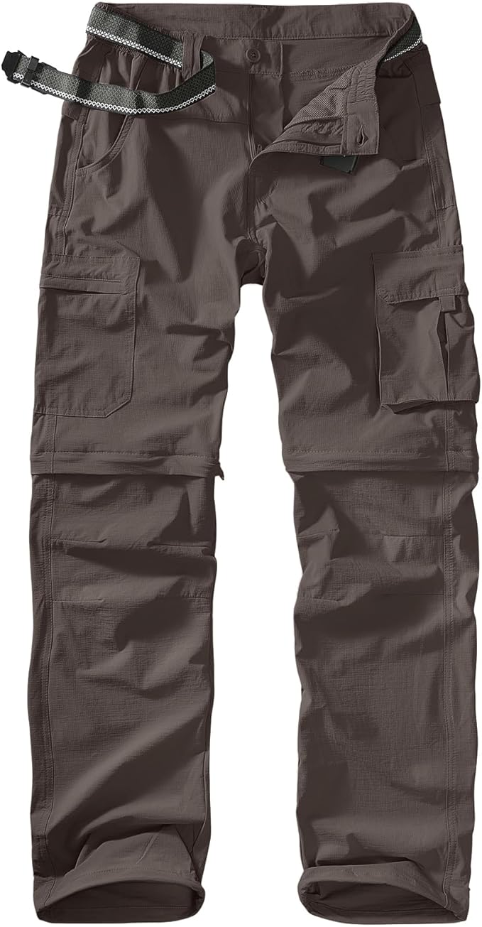 Mens Hiking Pants Convertible Quick Dry Zip Off Fishing Travel Safari Pants