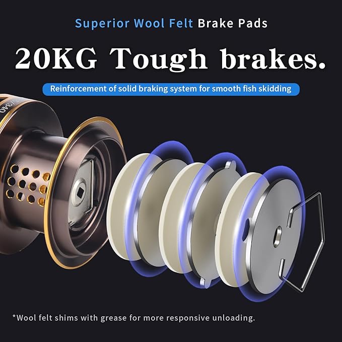 HAUT TON Spinning Reel 8000/9000/10000/12000/14000,6+1BB Metal Surf Fishing Reels,4.8:1 Gear Ratio 55lbs Drag Heavy Long Casting Inshore Saltwater Monster Fish