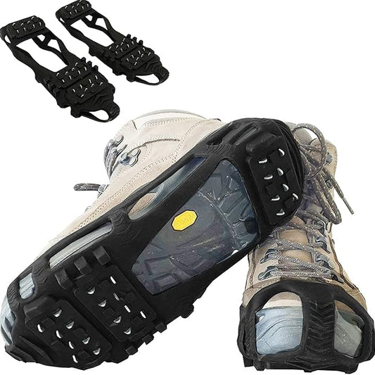 Limm Ice Snow Traction Cleats - Lightweight Crampon Cleats for Walking on Snow & Ice - Anti Slip Grippers Fasten Quickly & Easily Over Footwear - Protable Grips for Shoes and Boots