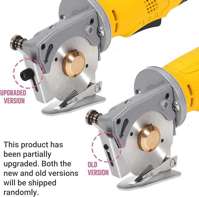 VLOXO Electric Rotary Fabric Cutter Cordless Electric Scissors, Multi-layer Fabric Cutter with Safety Lock and Replacement Blade Power Rotary Scissors for Cutting Leather, Carpet, Thick Fabric