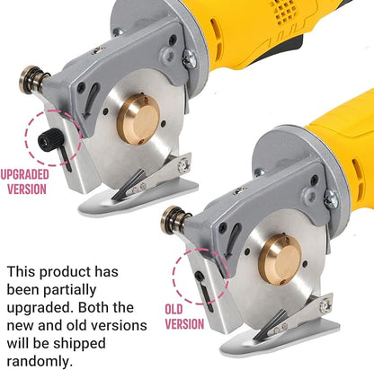 VLOXO Electric Rotary Fabric Cutter Cordless Electric Scissors, Multi-layer Fabric Cutter with Safety Lock and Replacement Blade Power Rotary Scissors for Cutting Leather, Carpet, Thick Fabric