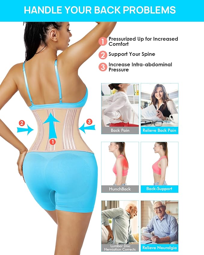 Short Torso Waist Trainer for Women Lower Belly Fat, Workout Fajas Colombianas Waist Cincher Corset