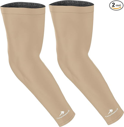 CompressionZ Compression Arm Sleeves for Men & Women| Cooling UV Sun Protection Elbow Pain Relief for All Sports and Recovery