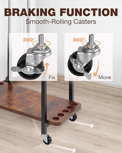 Ghosthorn Fishing Rod Holders for Garage Fishing Gear and equipment Rotating Tackle Storage Cart Pole Rod Rack Hold up to 10 Rods