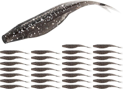Forked Tail Soft Baits- Realistic Jerk Bait & Fluke Action Soft Lures for Bass, Trout & Crappie - Versatile Freshwater & Saltwater Fishing Bait (2.75"-5")